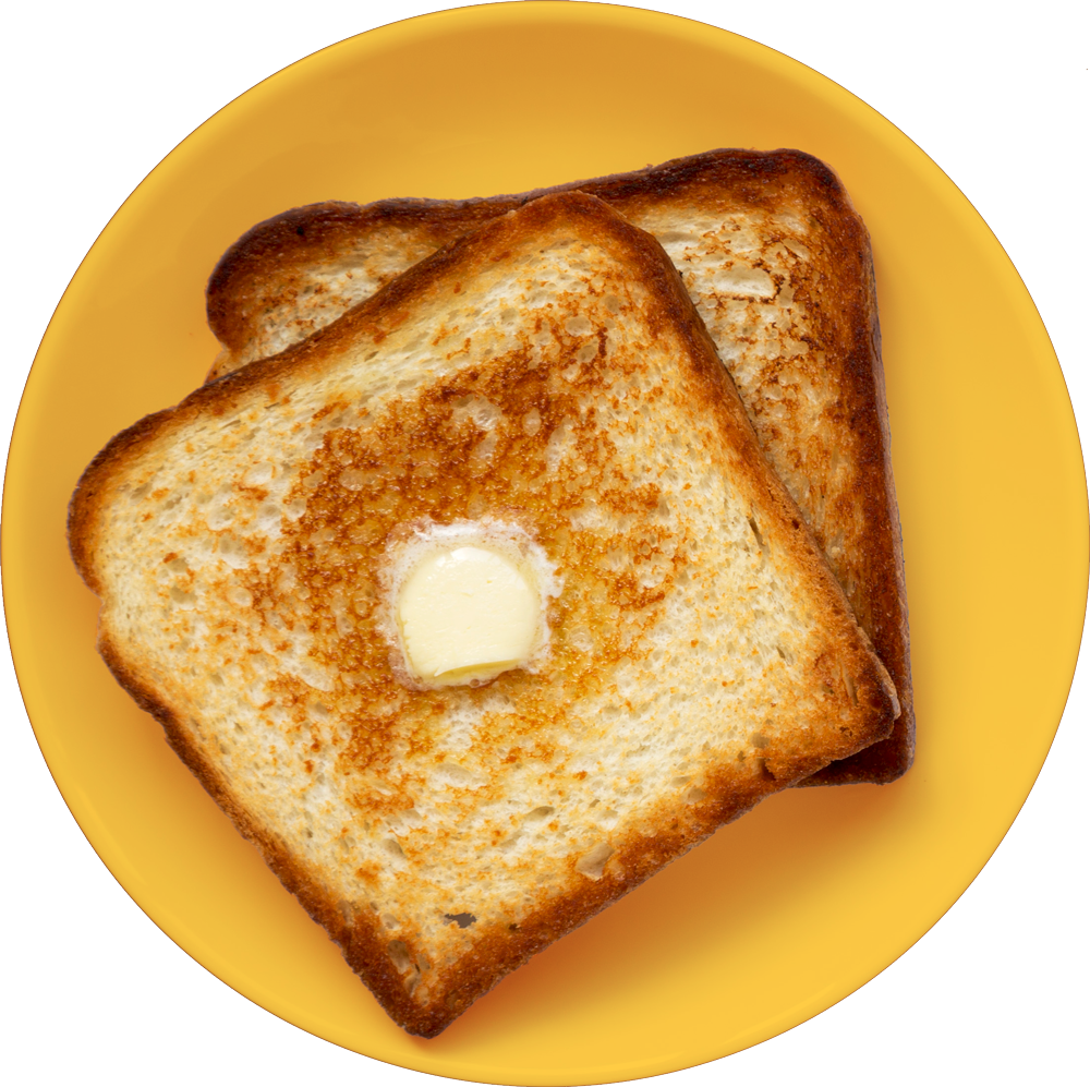 Buttered bread